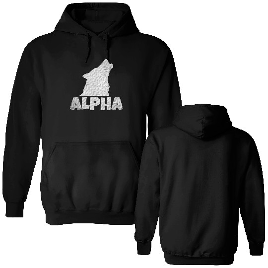 Alpha Wolf Pack Member Wildlife Double Sided Hoodies