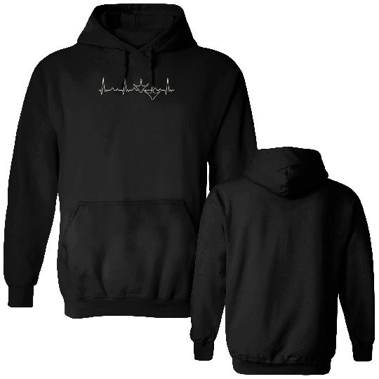 Turkey Footprint. Heart. Love. EKG. Pulse. Beat. Double Sided Hoodies