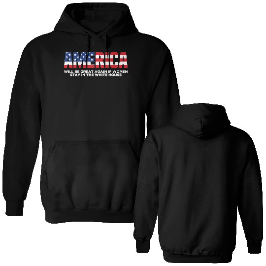America Will Be Great Again Black Double Sided Hoodies