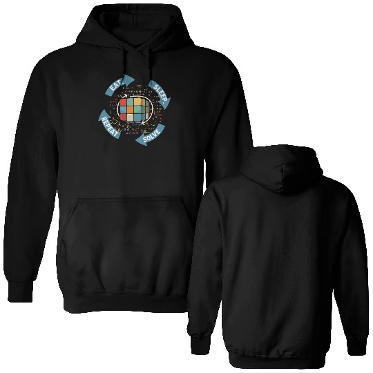 Eat Sleep Solve Repeat Math Speed Cubing Genie Double Sided Hoodies