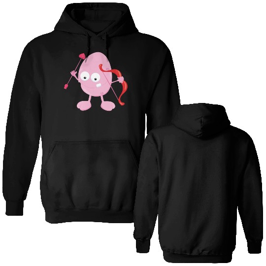 Kids Valentines Day Valentine Light Pink Monster Double Sided Hoodies