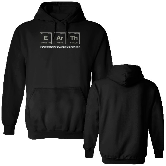 EARTH - written in elements of the periodic table Double Sided Hoodies