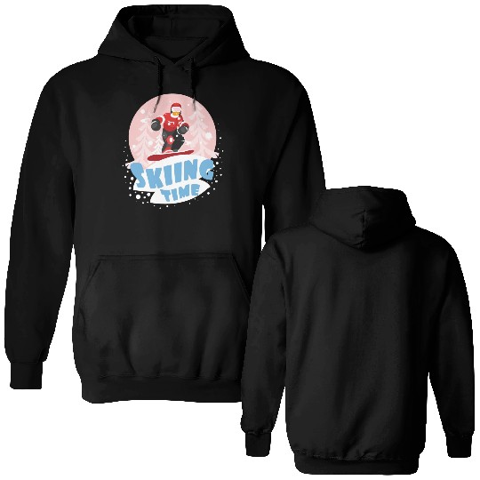 Skiing time Double Sided Hoodies
