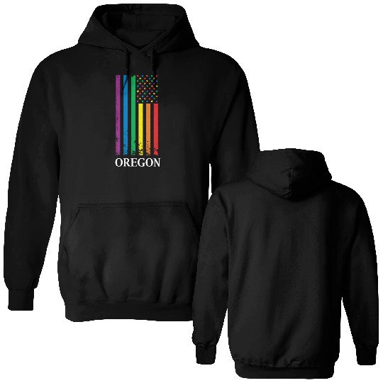 Oregon Pride Month Pride Flag LGBT Community LGBTQ Double Sided Hoodies