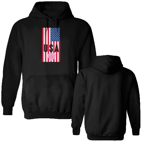 USA Stars and Stripes Double Sided Hoodies