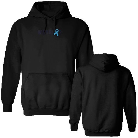 Prostate Cancer Warrior Light Blue Ribbon Dad Double Sided Hoodies