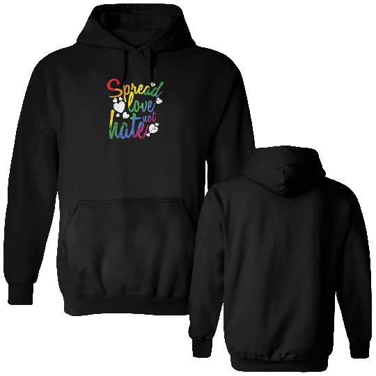 Spread Love not hate LGBT Rainbow Double Sided Hoodies