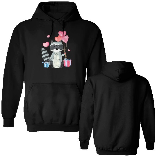 Raccoon Valentine Gift Raccoon Owner Trash Panda Double Sided Hoodies
