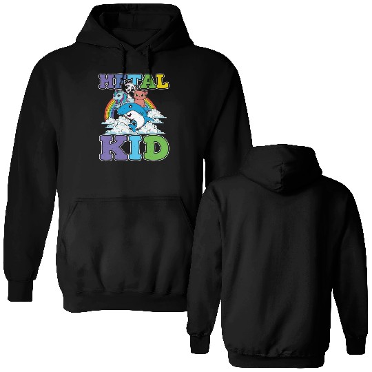 Unicorn Shark Panda Cat Love Music Rock Metal Kid Double Sided Hoodies