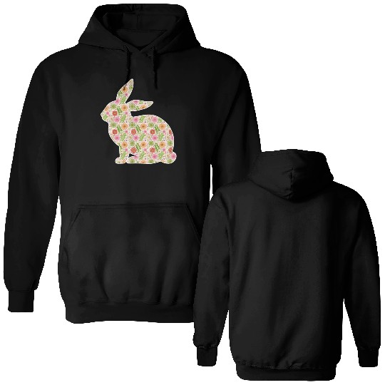 Easter for Girls Women Easter Bunny Flowers Gift Double Sided Hoodies