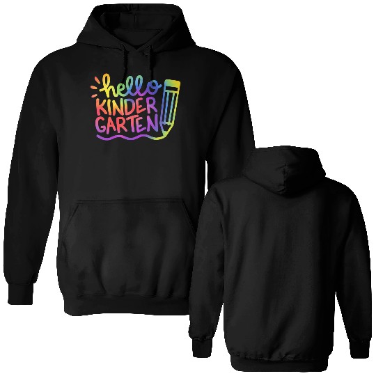 Hello Kindergarten Teacher Tie Dye Welcome Back To Double Sided Hoodies