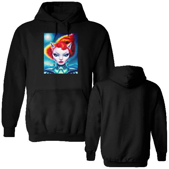"Alien Cat Woman" Double Sided Hoodies