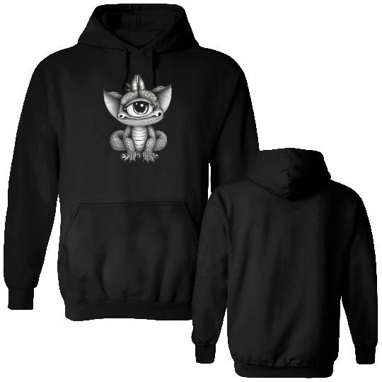 cute adorable one eyed dragon original Double Sided Hoodies