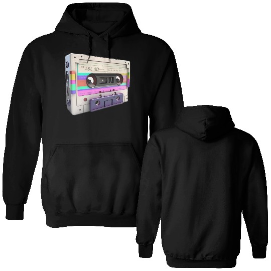 80s Music Cassette Tape : 3D, Neon, 80s songs Double Sided Hoodies