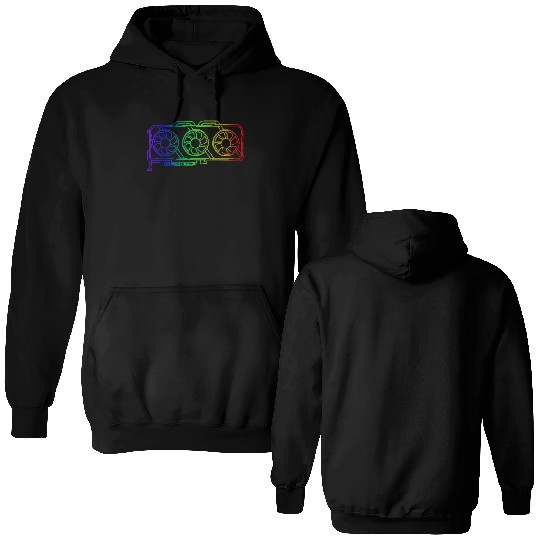 Pixel Look RGB Gaming Graphic Card Gamer Double Sided Hoodies