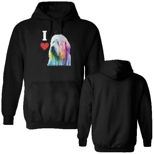 Colorful komondor dog cute doggy Neon breed colore Double Sided Hoodies