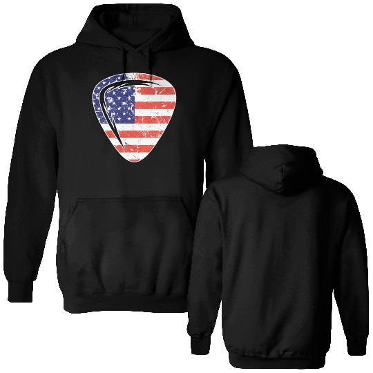 4th of July US Guitar Plectrum Double Sided Hoodies