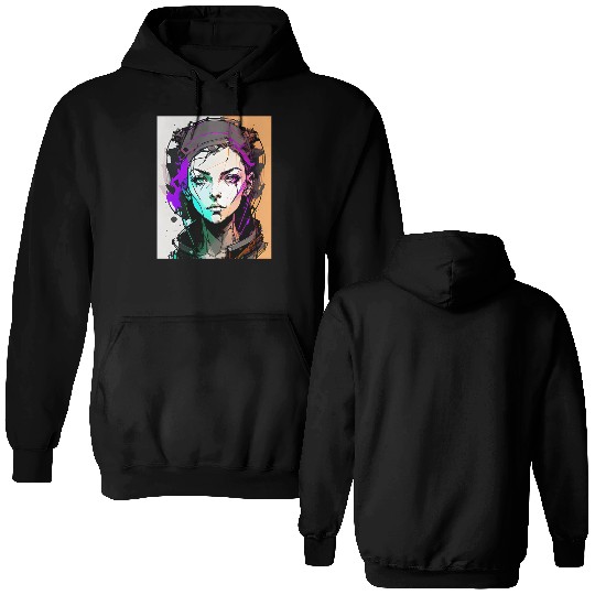 AI ART 01 GAMER GIRL Double Sided Hoodies