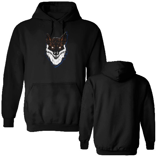 Vector illustration of fox head Double Sided Hoodies classique
