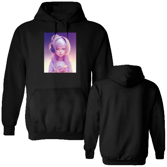 1# young girl gamer. Double Sided Hoodies