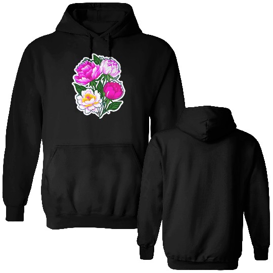 Peony Flower Art Double Sided Hoodies