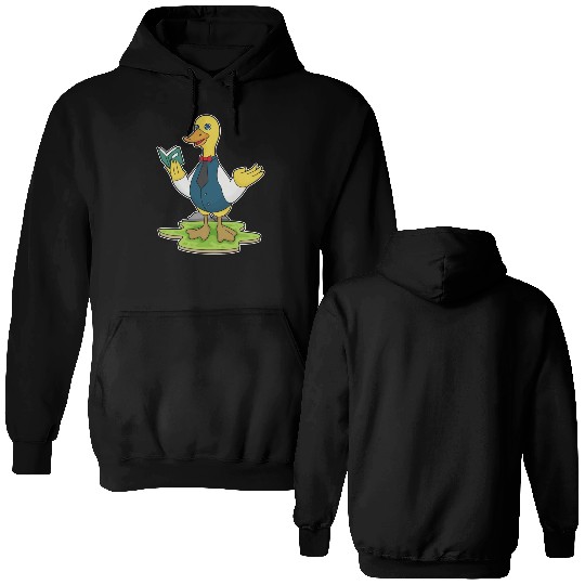 Duck As Teacher With Book Double Sided Hoodies