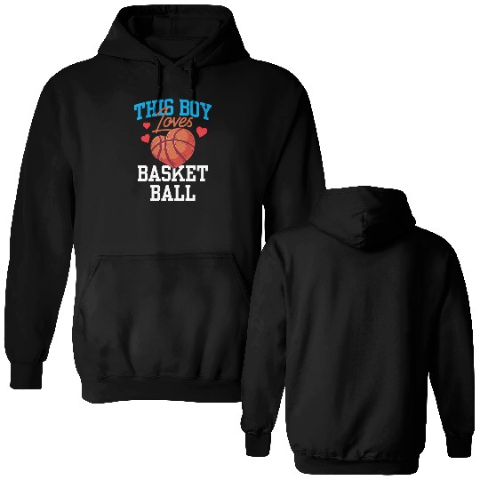This Boy Loves Basketball Coach Match Player Team Double Sided Hoodies
