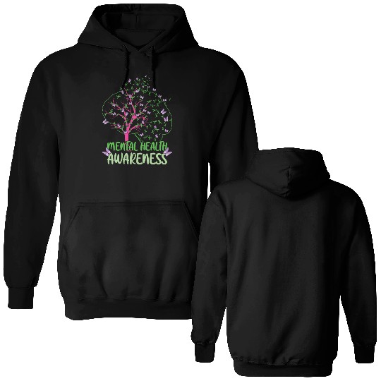 Mental Health Awareness Month May Green Double Sided Hoodies