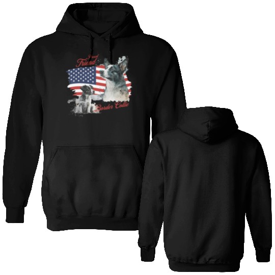 Proud Friend of American Border Collie Dog Double Sided Hoodies