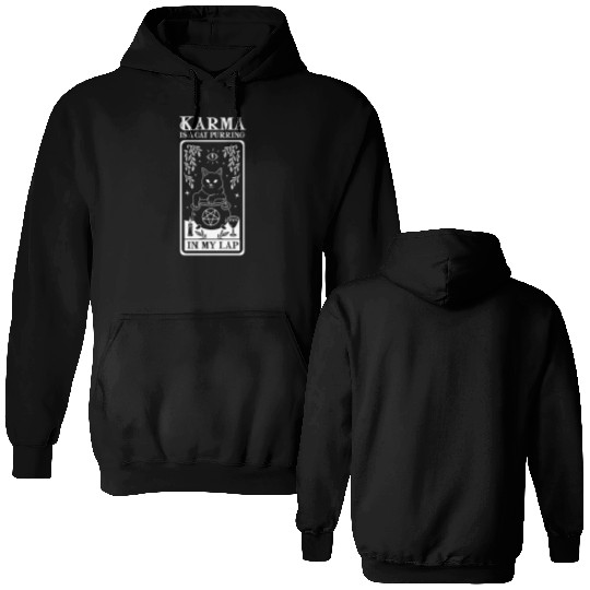 Karma is a Cat Purring in My Lap Witchcraft Tarot Double Sided Hoodies