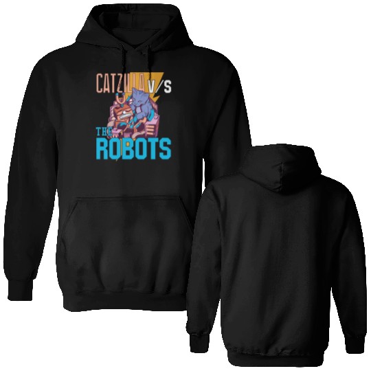 Catzilla Versus Robot Double Sided Hoodies