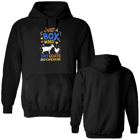 Goats Chickens Farmer Goat Lover Chicken Lover Double Sided Hoodies