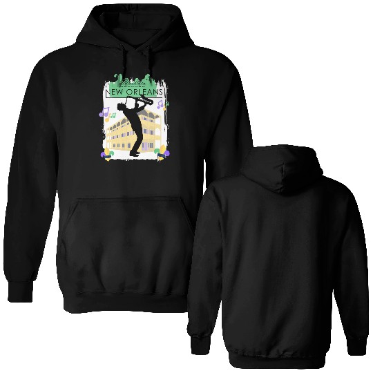 Mardi Gras New Orleans Louisiana City Jazz Music Double Sided Hoodies