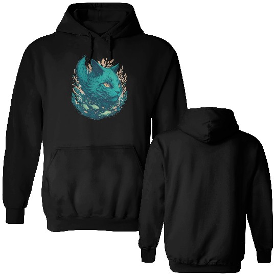 Great Green Beast Cat Funny Design Double Sided Hoodies