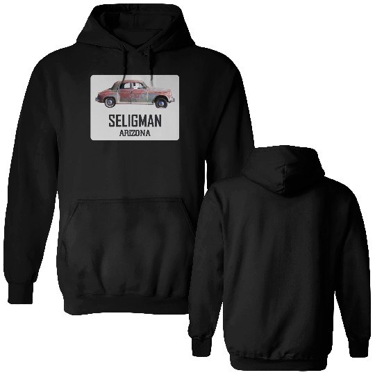 Old car city of Seligman in Arizonna, US Route 66 Double Sided Hoodies