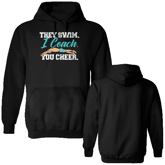 Swim Lesson Design For A Swim Coach Double Sided Hoodies