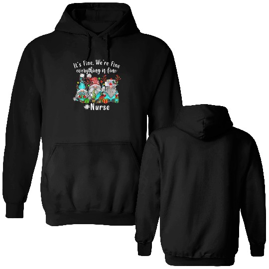 Gnome Its Fine Im Fine Everything Is Fine Xmas Double Sided Hoodies