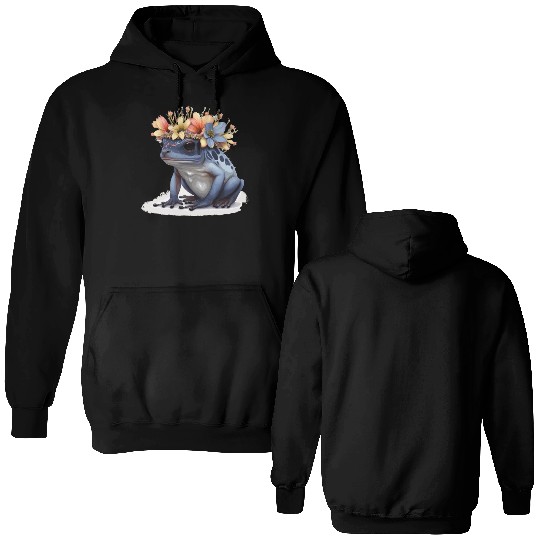 Cute Poison Dart Frog Flower Crown Amphibian Lover Double Sided Hoodies