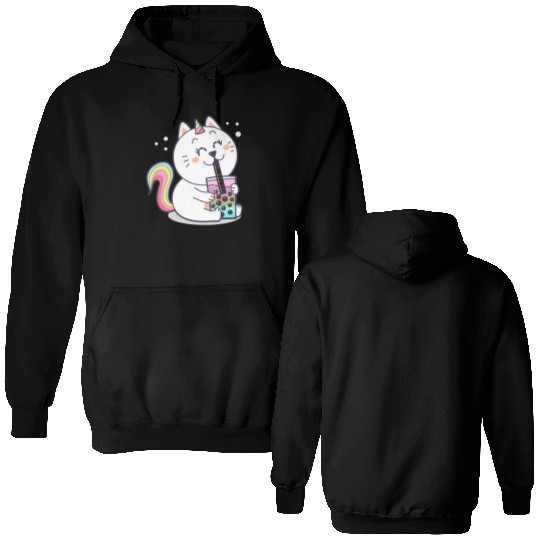 Bubble Tea Cute Kawaii Unicorn Cat Japanese Double Sided Hoodies