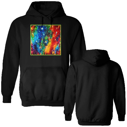 Colorful Nebula and Stars Art Double Sided Hoodies