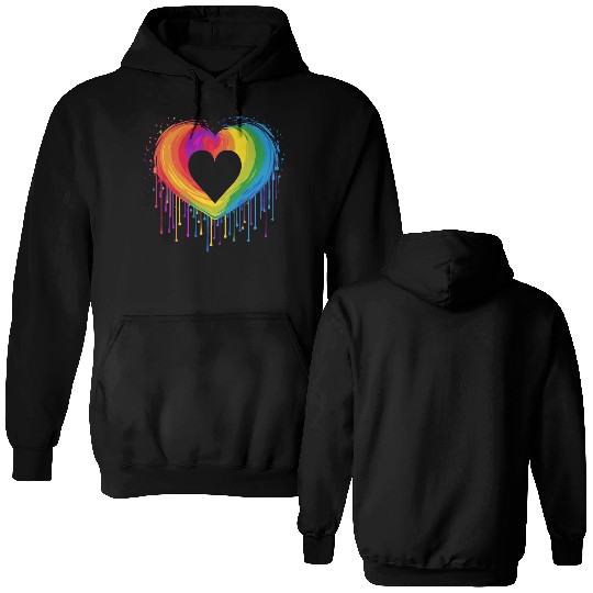 United Love: LGBT Rainbow Heart, Supporting All Double Sided Hoodies