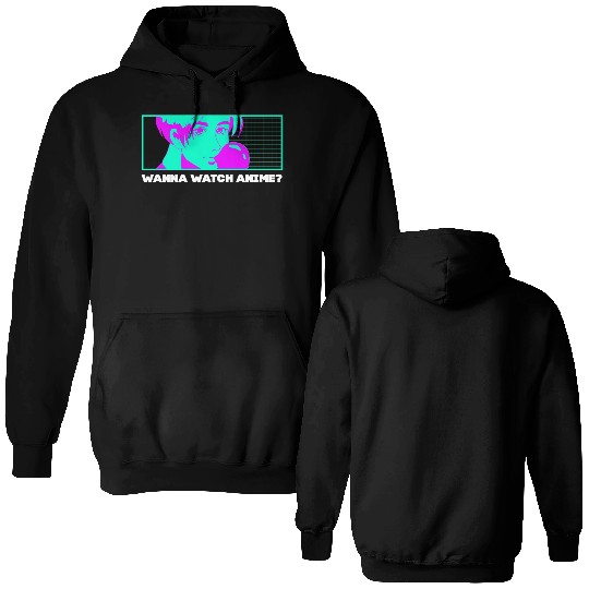 Wanna Watch Anime Kawaii Japanese Cute Japan Anime Double Sided Hoodies