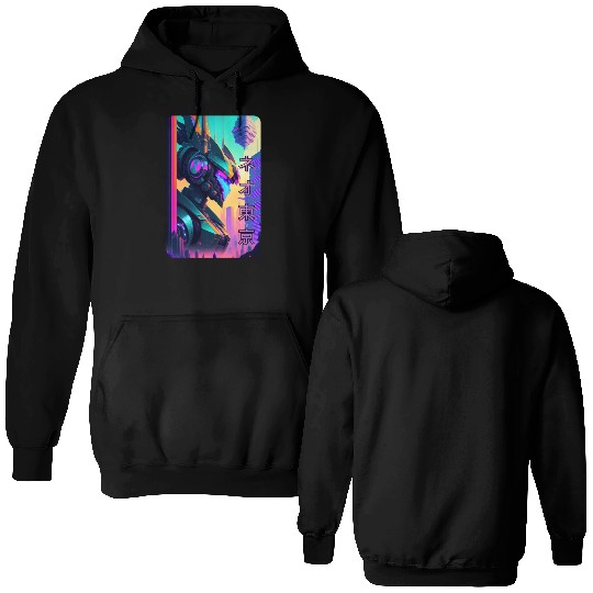 Neon Nights: A Cyberpunk Design 2 Double Sided Hoodies