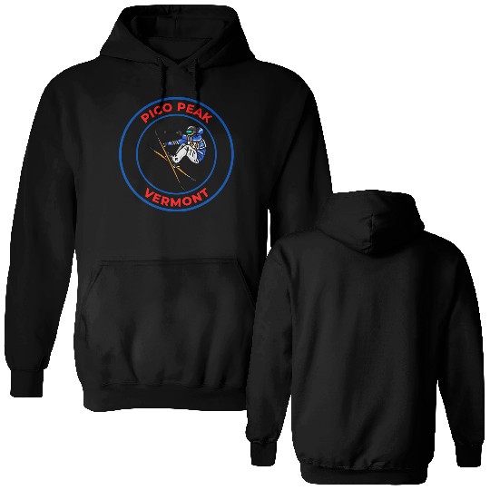 Retro Skiing in Pico Peak Vermont Holiday Souvenir Double Sided Hoodies