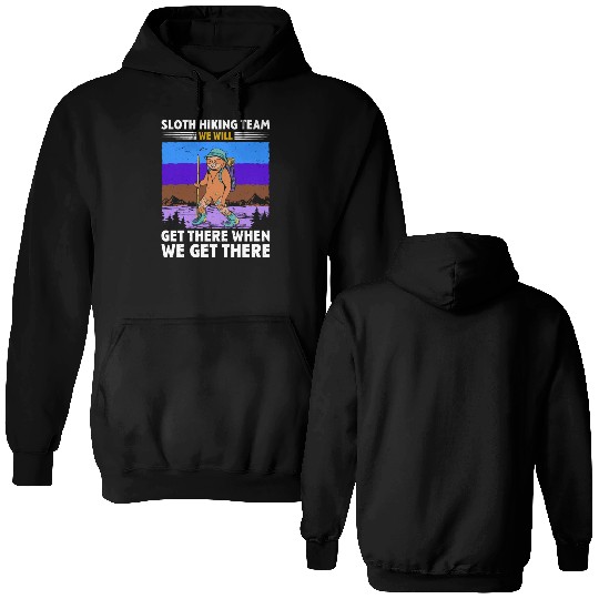 Sloth Hiking Team Wanderlust funny Mountaineer Double Sided Hoodies