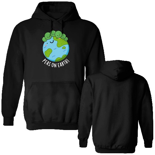 Peas On Earth Cute Veggie Peace Double Sided Hoodies
