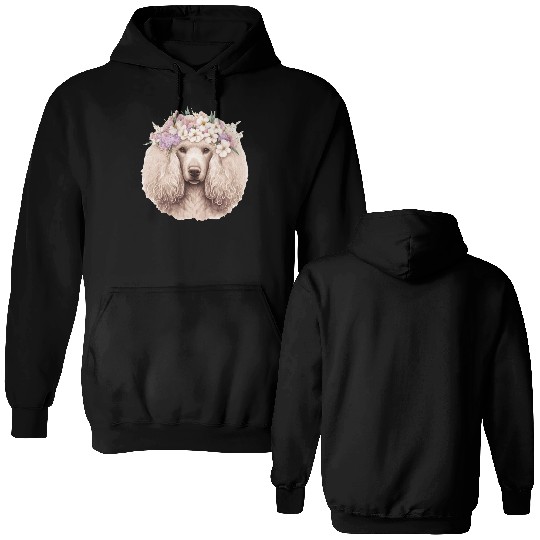 Cute Poodle Flower Crown Pet Dog Breed Floral Pupp Double Sided Hoodies