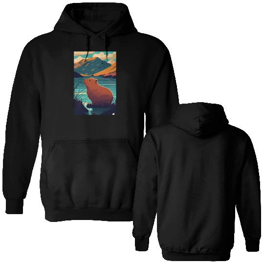 Capybara Nature Capibara Double Sided Hoodies