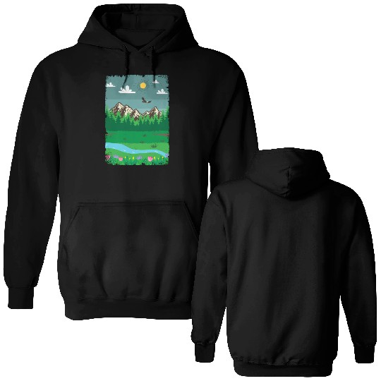 Peaceful Nature Scenery Double Sided Hoodies