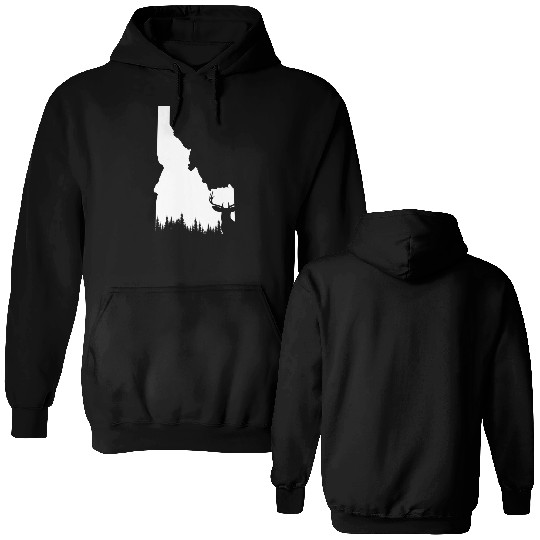 Hunter Elk Deer State Idaho Hunting Double Sided Hoodies